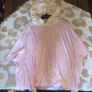 Crochet Trim Hooded Poncho